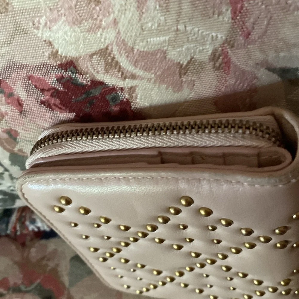 CHRISTIAN DIOR STUDDED BI FOLD WALLET & DUST BAG EUC